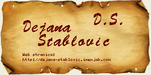 Dejana Stablović vizit kartica